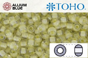 TOHO ラウンド Seed ビーズ (RR6-182) 6/0 ラウンド Large - Inside-カラー Luster Crystal/Opaque Yellow-Lined