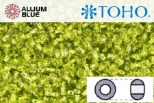 TOHO ラウンド Seed ビーズ (RR6-24) 6/0 ラウンド Large - Silver-Lined Lime Green
