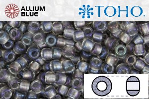 TOHO ラウンド Seed ビーズ (RR8-266) 8/0 ラウンド Medium - Inside-カラー ゴールド-Luster Crystal/Opaque Gray-Lined
