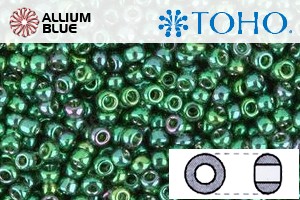 TOHO ラウンド Seed ビーズ (RR6-322) 6/0 ラウンド Large - ゴールド-Lustered Emerald