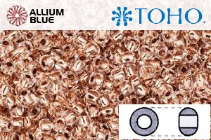 TOHO ラウンド Seed ビーズ (RR3-740) 3/0 ラウンド Extra Large - Copper-Lined Crystal