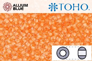 TOHO ラウンド Seed ビーズ (RR8-963) 8/0 ラウンド Medium - Inside-カラー Crystal/Apricot-Lined