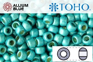 TOHO ラウンド Seed ビーズ (RR3-PF569F) 3/0 ラウンド Extra Large - PermaFinish Turquoise Metallic Matte