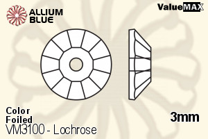 VALUEMAX CRYSTAL Lochrose Sew-on Stone 3mm Black Diamond F