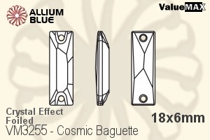 VALUEMAX CRYSTAL Cosmic Baguette Sew-on Stone 18x6mm Crystal Aurore Boreale F