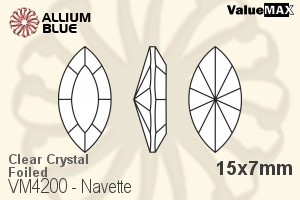 VALUEMAX CRYSTAL Navette Fancy Stone 15x7mm Crystal F