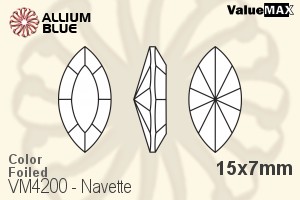 VALUEMAX CRYSTAL Navette Fancy Stone 15x7mm Light Rose F