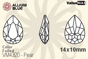VALUEMAX CRYSTAL Pear Fancy Stone 14x10mm Sapphire F