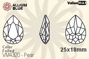 VALUEMAX CRYSTAL Pear Fancy Stone 25x18mm Montana F