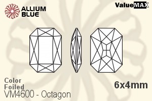 VALUEMAX CRYSTAL Octagon Fancy Stone 6x4mm Blue Zircon F