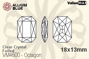VALUEMAX CRYSTAL Octagon Fancy Stone 18x13mm Crystal F