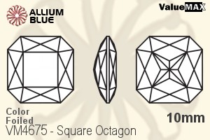 VALUEMAX CRYSTAL Square Octagon Fancy Stone 10mm Light Smoked Topaz F