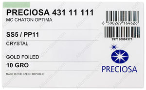 PRECIOSA Chaton O ss5/pp11 crystal G factory pack