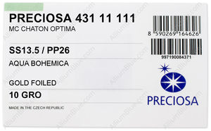 PRECIOSA Chaton O ss13.5/pp26 aqua Bo G factory pack
