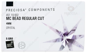 PRECIOSA Round Bead,Simp. 4 mm crystal Lab-h factory pack