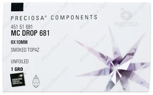 PRECIOSA Drop Pend.681 6x10 sm.topaz factory pack