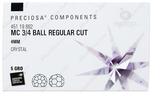 PRECIOSA 3/4 Ball 4 mm crystal VM factory pack
