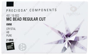 PRECIOSA Round Bead,Simp. 6 mm crystal AB factory pack