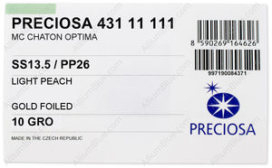 PRECIOSA Chaton O ss13.5/pp26 lt.peach G factory pack