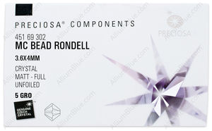 PRECIOSA Rondelle Bead 4 mm crystal Matt factory pack