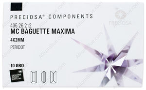 PRECIOSA Baguette MXM 4x2 peridot DF factory pack