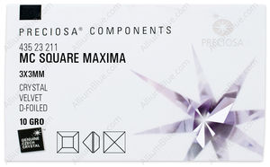PRECIOSA Square MXM 3x3 crystal DF Vel factory pack