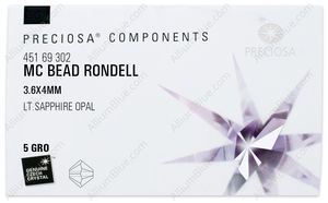 PRECIOSA Rondelle Bead 4 mm l.sa.opal AB 2x factory pack
