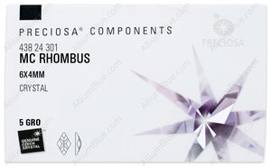 PRECIOSA Rhombus MXM FB 6x4 crystal DF factory pack