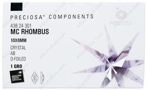 PRECIOSA Rhombus MXM FB 10x6 crystal DF AB factory pack