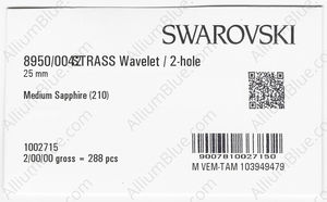 SWAROVSKI 8950 NR 004 225 MEDIUM SAPPHIRE B factory pack