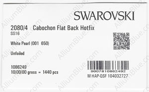 SWAROVSKI 2080/4 SS 16 CRYSTAL WHITE HF factory pack