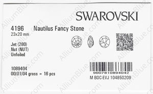 SWAROVSKI 4196 23X20MM JET NUT factory pack