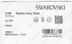 SWAROVSKI 4196 30X26MM JET factory pack