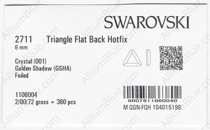 SWAROVSKI 2711 6MM CRYSTAL GOL.SHADOW M HF factory pack