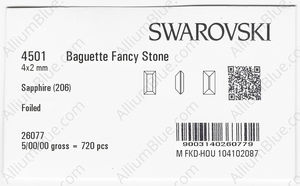 SWAROVSKI 4501 4X2MM SAPPHIRE F factory pack
