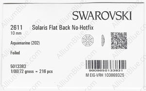 SWAROVSKI 2611 10MM AQUAMARINE F factory pack