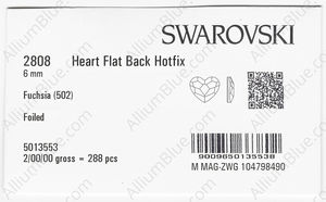 SWAROVSKI 2808 6MM FUCHSIA M HF factory pack