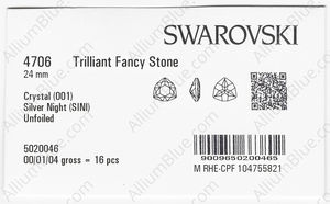SWAROVSKI 4706 24MM CRYSTAL SILVNIGHT factory pack