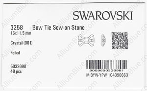 SWAROVSKI 3258 16X11.5MM CRYSTAL F factory pack
