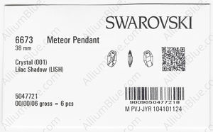 SWAROVSKI 6673 38MM CRYSTAL LILACSHADO factory pack