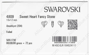 SWAROVSKI 4809 13X12MM AMETHYST F factory pack