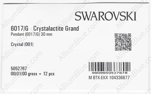 SWAROVSKI 6017/G 30MM CRYSTAL factory pack