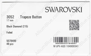 SWAROVSKI 3052 17MM BLACK DIAMOND F factory pack