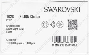 SWAROVSKI 1028 PP 12 CRYSTAL SILVNIGHT F factory pack