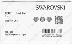 SWAROVSKI 86001 4MM 09 204 factory pack