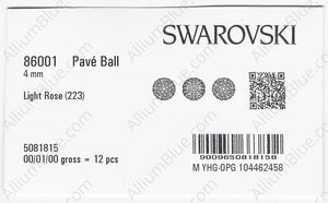 SWAROVSKI 86001 4MM 06 223 factory pack