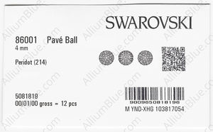 SWAROVSKI 86001 4MM 10 214 factory pack