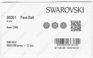 SWAROVSKI 86001 4MM 16 208 factory pack