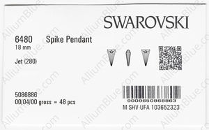 SWAROVSKI 6480 18MM JET factory pack