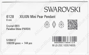 SWAROVSKI 6128 8MM CRYSTAL PARADSH factory pack